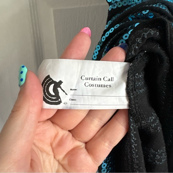 Blue and Black Sparkly Tank Top Dance Tunic Top - Size Medium - Picture 4 of 5